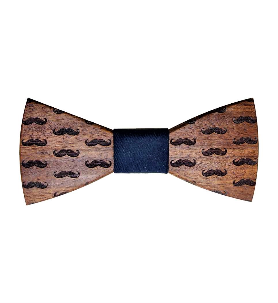 Ξύλινο Παπιγιόν Moustache Sapele